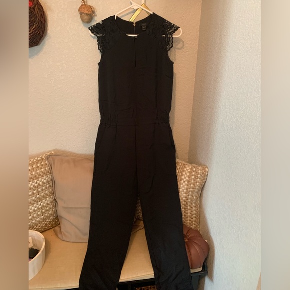 J Crew jumpsuit size 00P black, lace sleeves - Picture 13 of 16